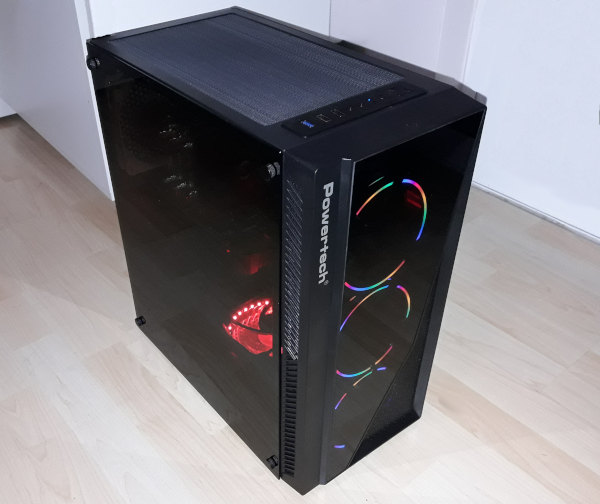 Powertech Gaming case PT-743 + LED fan PT-908 Red