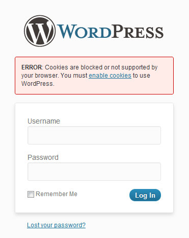 Can’t log into WordPress “Cookies are blocked”
